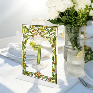 Stained glass acrylic table number sign for wedding party table decoration number 1.