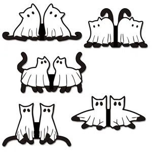 Cute Black White Ghost Cat Magnetic Bookmark PVC Soft Magnet Page Marker Cute Reading Gift For Book Lovers Office Supplies