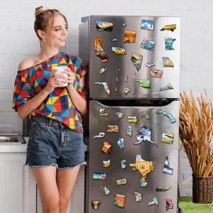 US state magnetic fridge magnets travel souvenir decorative map stickers for kitchen home decor.