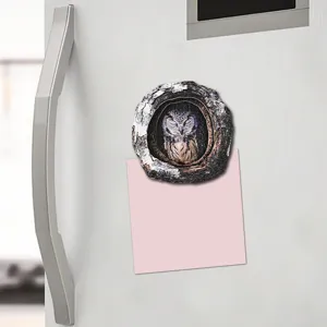 Cute tree hole owl fridge magnet wooden animal magnetic decor sticker for home kitchen