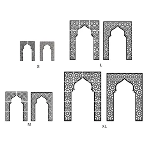 Arabic style mihrab wall sticker geometric pattern acrylic mirror decor for home interior