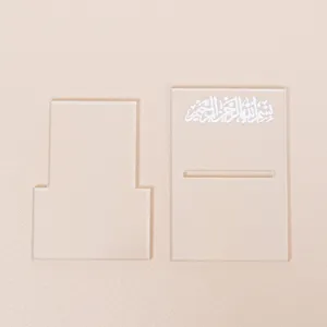 Acrylic book stand detail, clear acrylic material component, desktop decor display piece for home.