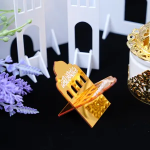 Golden acrylic Quran book stand holder Islamic desk decoration Eid Mubarak gift item