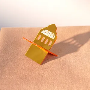 Gold acrylic Quran book stand holder decorative desktop ornament for Ramadan table decor