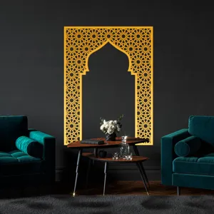 Gold acrylic Islamic arch wall sticker Mihrab geometric wall decor for modern living room art