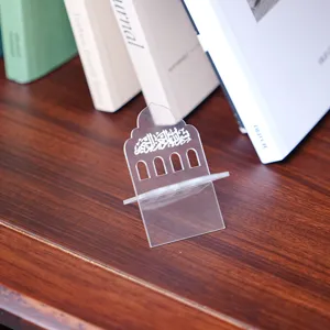 Clear acrylic mosque shape book stand ramadan eid table decor display holder aesthetic