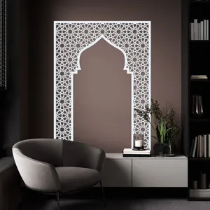 Middle Eastern style Islamic geometric wall sticker Mihrab arch acrylic mirror decor panel