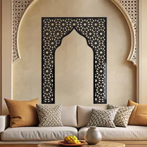 Middle Eastern style acrylic wall sticker, Islamic arch Mihrab geometric mirror for home decor.