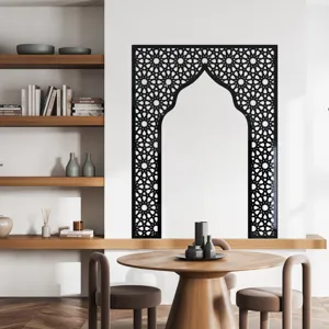 Middle Eastern style Islamic arch geometric acrylic mirror wall sticker for home decor living room