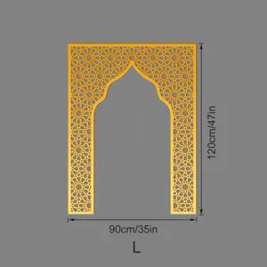 Middle Eastern style golden acrylic mirror wall sticker niche Mihrab 120x90cm size L home decor