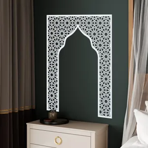 Elegant Islamic style arch wall sticker, decorative geometric pattern wall panel for home decor.