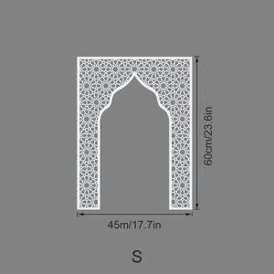Middle Eastern style Islamic geometric niche wall sticker, size S, elegant mirror acrylic decor.