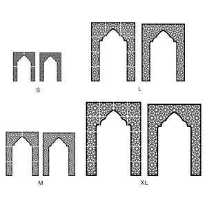 Middle Eastern style geometric wall sticker Mihrab arch DIY decal set for home decor