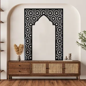 Middle Eastern style Mihrab wall sticker, Islamic geometric acrylic mirror decor for home.