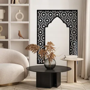 Middle Eastern style geometric niche wall sticker detail, modern living room decor panel.