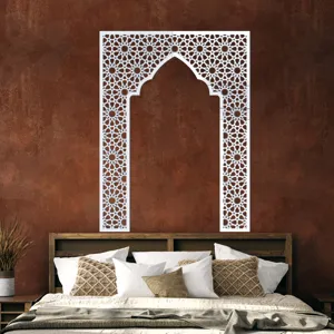 Islamic geometric wall sticker mihrab mirror acrylic decal for home bedroom decor