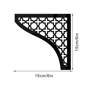 Adesivo murale angolare in acrilico, decoro cavo geometrico mediorientale, dimensione 15 cm.