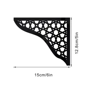 Adesivo murale d'angolo in acrilico, design stella geometrica nera stile Medio Oriente