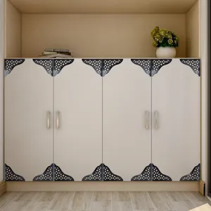 Adesivi angolari in acrilico in stile mediorientale per porte e pareti, design cavo nero.