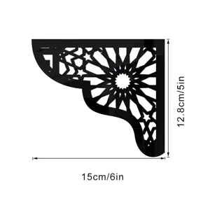Vista dettagliata dell'adesivo murale d'angolo decorativo geometrico islamico in acrilico.
