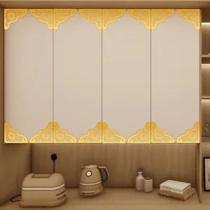 Adesivi angolari decorativi in acrilico stile medio orientale per ante di armadi oro 4pz