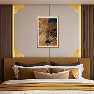 Adesivi murali ad angolo in acrilico dorato, decalcomanie decorative in stile Medio Oriente per pareti.
