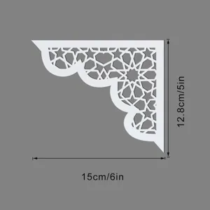 Adesivo murale angolare geometrico acrilico islamico stella vuota decorazione 15x12.8cm