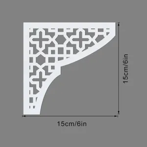 Adesivo murale ad angolo in acrilico stile mediorientale, design geometrico cavo, 15x15cm.