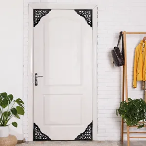 Adesivi angolari per porte in acrilico con design filigranato nero del Medio Oriente decoro.