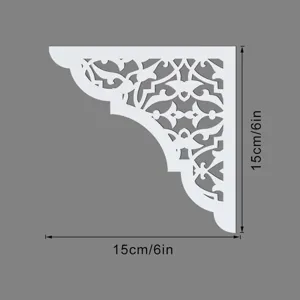 Decorazione angolare in acrilico stile mediorientale adesivo murale floreale 15cm design.