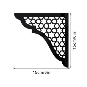 Adesivo murale angolare in acrilico stile Medio Oriente supporto decorativo nero 15 cm
