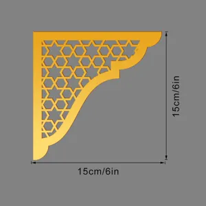 Adesivo murale angolare geometrico acrilico stile Medio Oriente porta dorata decorativo 15cm