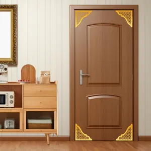 Adesivo per angoli porta in acrilico oro, decoro geometrico in stile mediorientale.