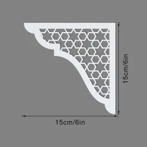 Adesivo angolare da parete in acrilico in stile mediorientale con stella geometrica.