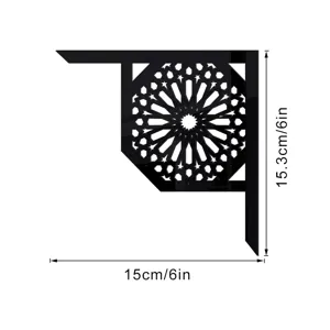 Vista dettagliata adesivo murale ad angolo stile Medio Oriente in acrilico da 15cm.