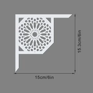 Adesivo murale decorativo angolare in acrilico geometrico con motivo a stella, 15x15,3cm.
