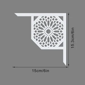 Adesivo murale angolare in acrilico stile Medio Oriente decalcomania decorativa 15x15.3cm