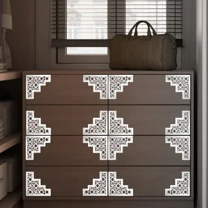 Adesivi angolari decorativi in acrilico in stile Medio Oriente per mobili e pareti.