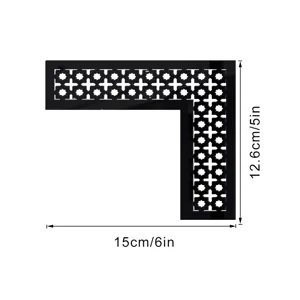 Adesivo da parete angolare in acrilico nero in stile mediorientale, design geometrico cavo.
