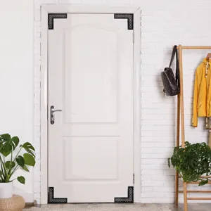 Adesivi murali decorativi per angoli di porte in acrilico nero, eleganti decalcomanie per la casa.