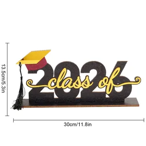 Segno da tavolo di laurea in legno Class of 2026 decorazione per feste di laurea