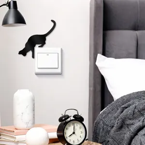 Acrylic cat switch sticker decorative wall sticker for bedroom home decor funny animal