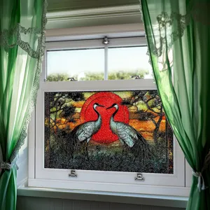 3D bedruckte geprägte Fensterglasfolie, statische dekorative Folie für Heimdekoration.