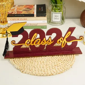 Decorazione da tavola in legno Laurea 2026 Class of 2026 festa scaffale scrivania