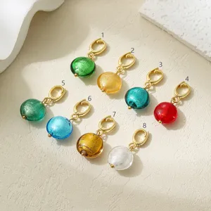 Retro Glass Bead Universal Buckle DIY Keychain Accessory Vintage Versatile Necklace Pendant Round Exquisite Jewelry