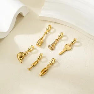 Ensemble de pendentifs créatifs DIY en acier inoxydable, charms dorés pour bijoux.