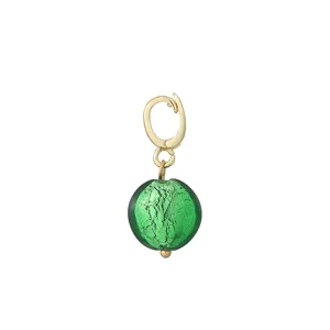 Exquisite gold clasp with green glass bead charm, perfect for DIY jewelry and necklace pendants.