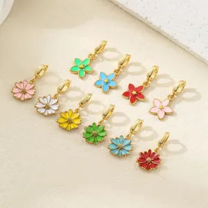 Edelstahl Emaille Blumen Charms Bunte Gänseblümchen Anhänger Mit Kupferverschluss Für DIY Schmuckherstellung Schlüsselanhänger Taschen Dekoration