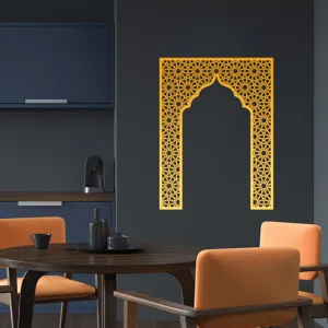 Middle Eastern style gold acrylic arch wall sticker Mihrab geometric decor for home interior