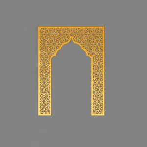 M size Middle Eastern style gold acrylic mirror wall sticker niche arch geometric decor